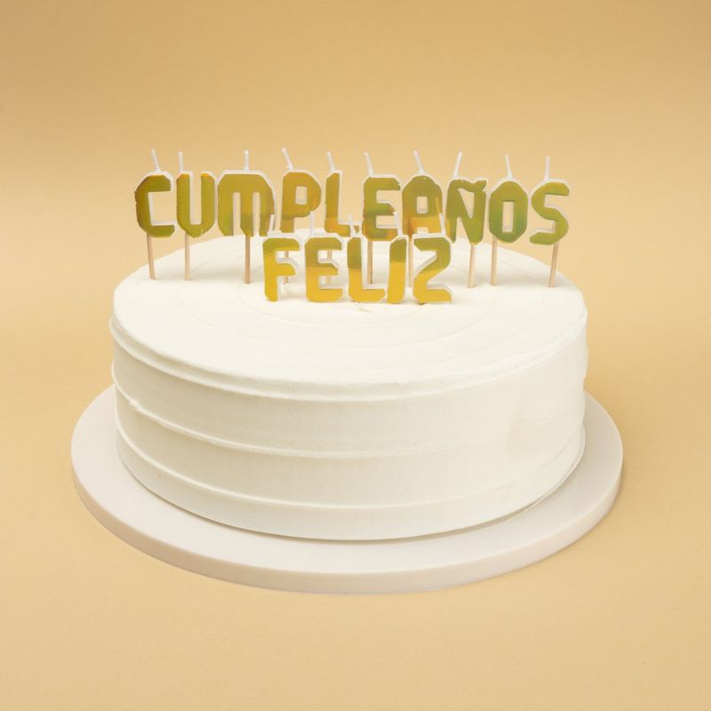 GENERICO - VELA FELIZ CUMPLEA?OS HOLO DORADO X1UNI