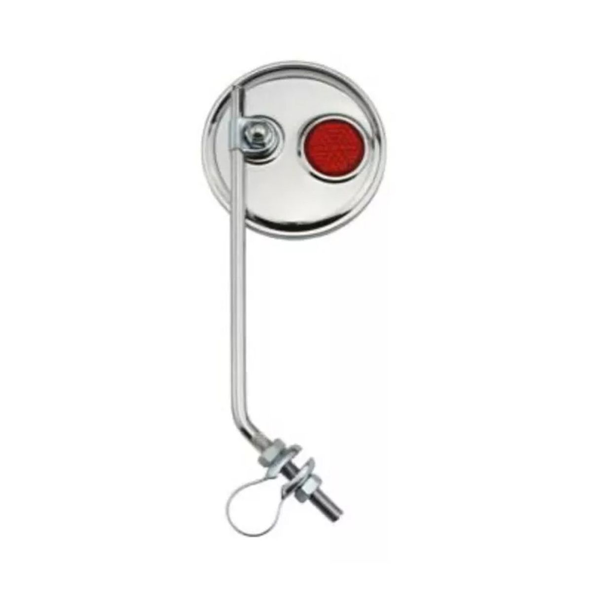 GENERICO - Espejo Redondo Cromado Para Bicicleta O Moto Con Reflector