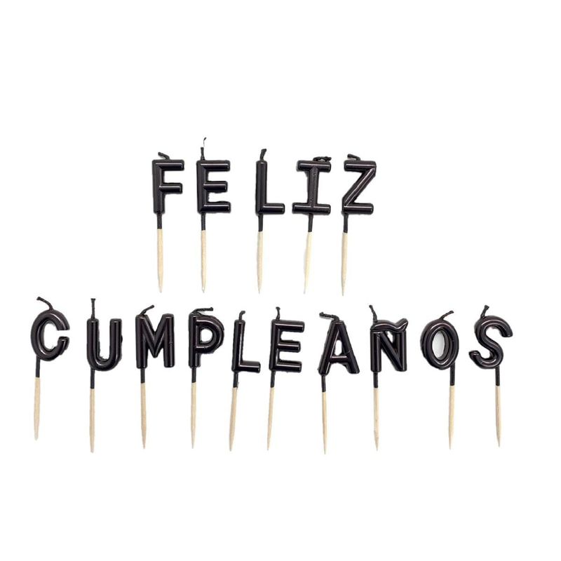 GENERICO - VELA FELIZ CUMPLEANOS NEGRO X1 UNI