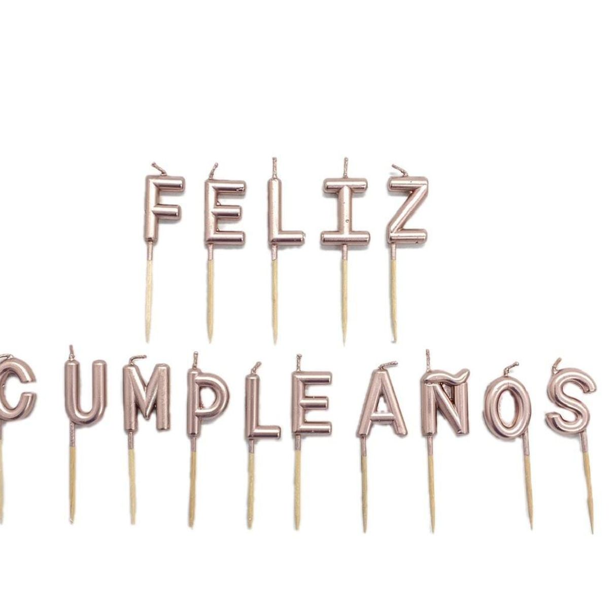 GENERICO - VELA FELIZ CUMPLEANOS ROSE GOLD X1 UNI