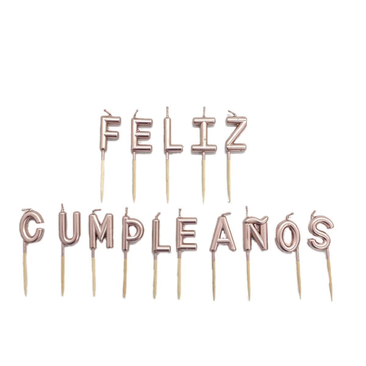 GENERICO - VELA FELIZ CUMPLEANOS ROSE GOLD X1 UNI