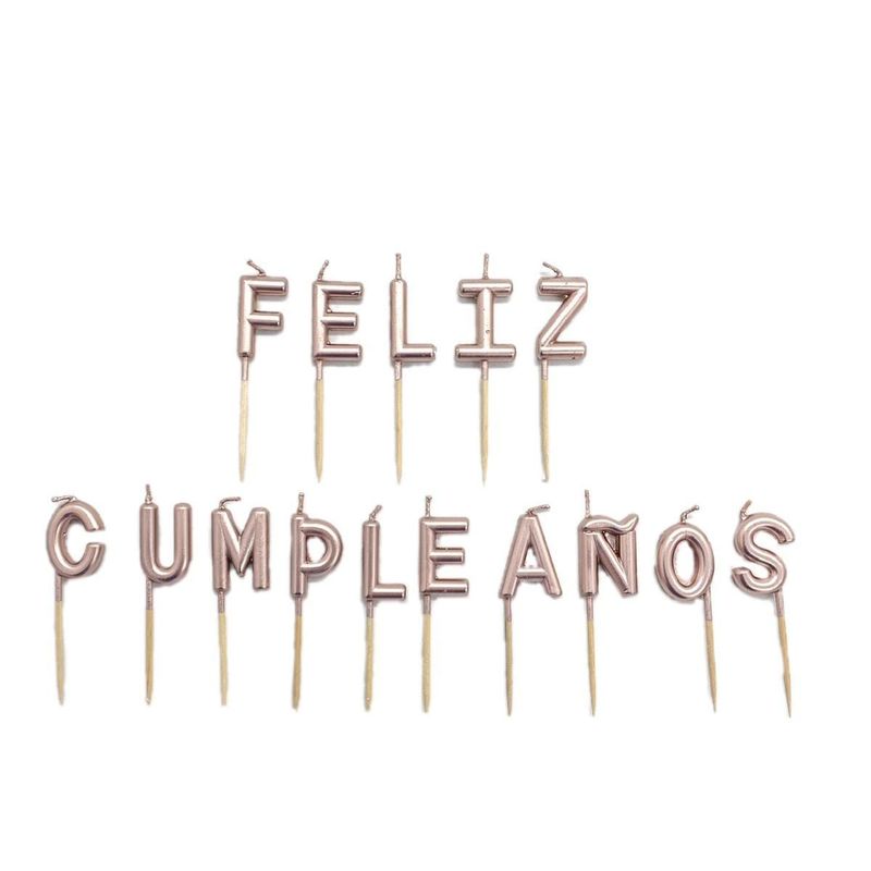 GENERICO - VELA FELIZ CUMPLEANOS ROSE GOLD X1 UNI