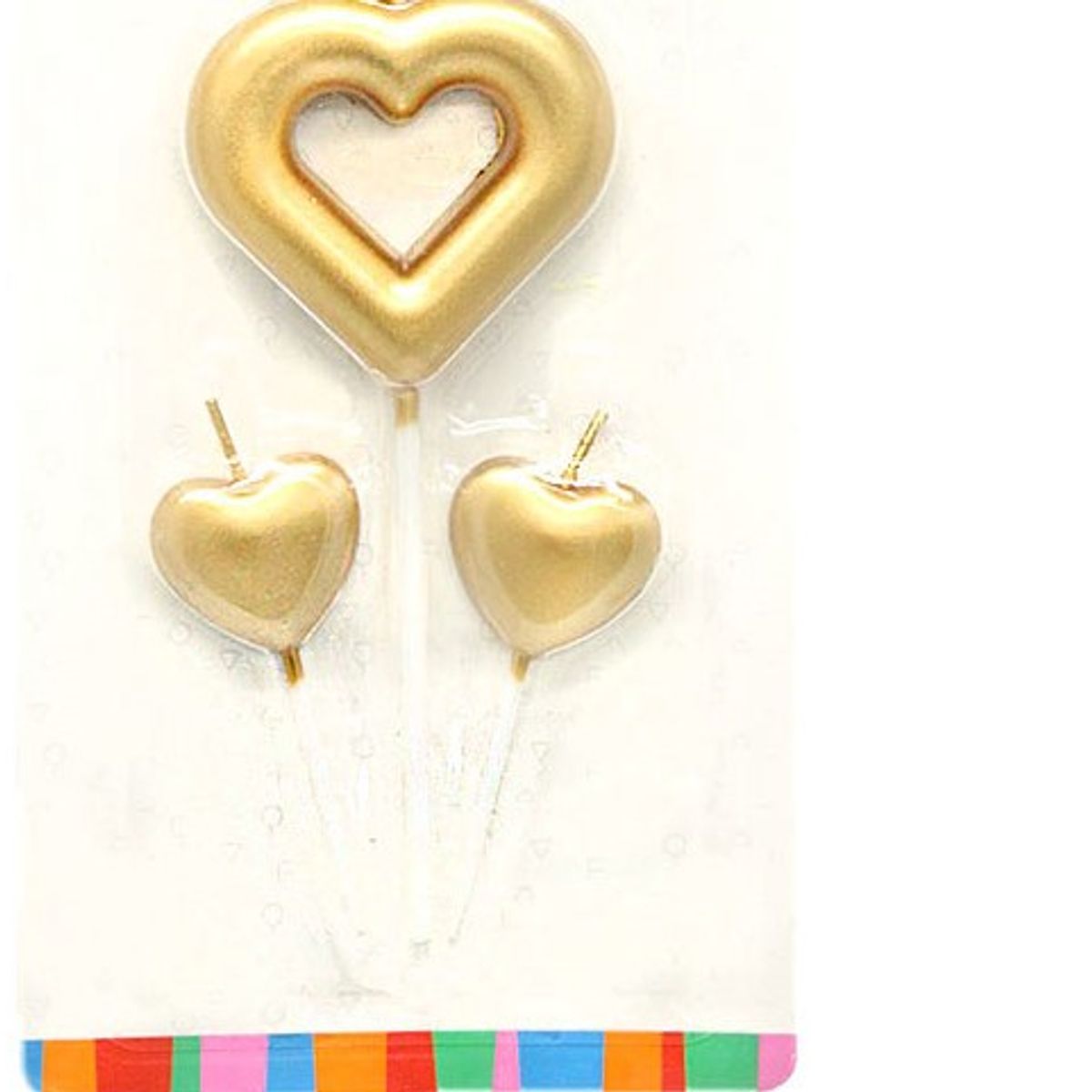 GENERICO - VELA CORAZON DORADO X1 SET