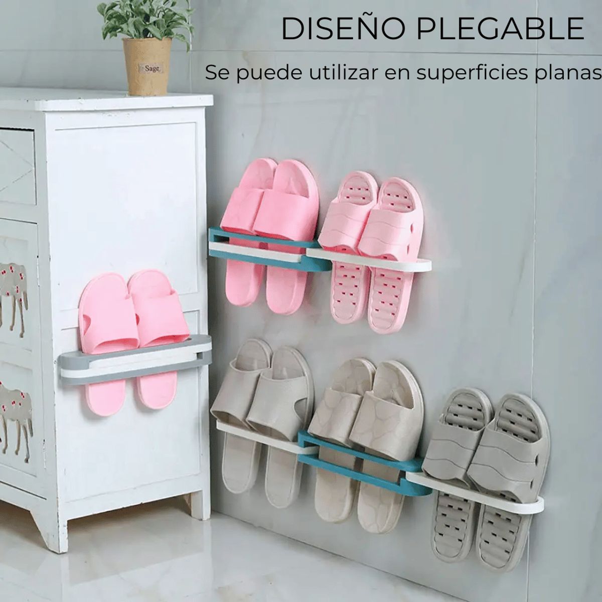 LINE - Organizador De Pared Plegable Zapatos O Toallero 3 En 1