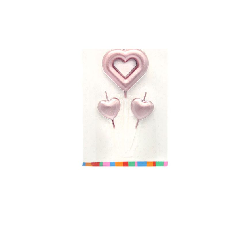 GENERICO - VELA CORAZON ROSE GOLD X1 SET