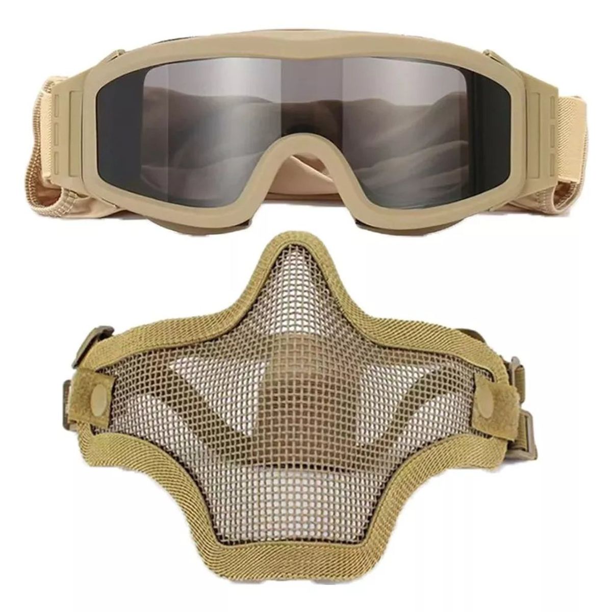 KUANGYE - Pack Antiparra Airsoft 3micas + Mascara Media Cara Paintball