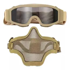 KUANGYE - Pack Antiparra Airsoft 3micas + Mascara Media Cara Paintball