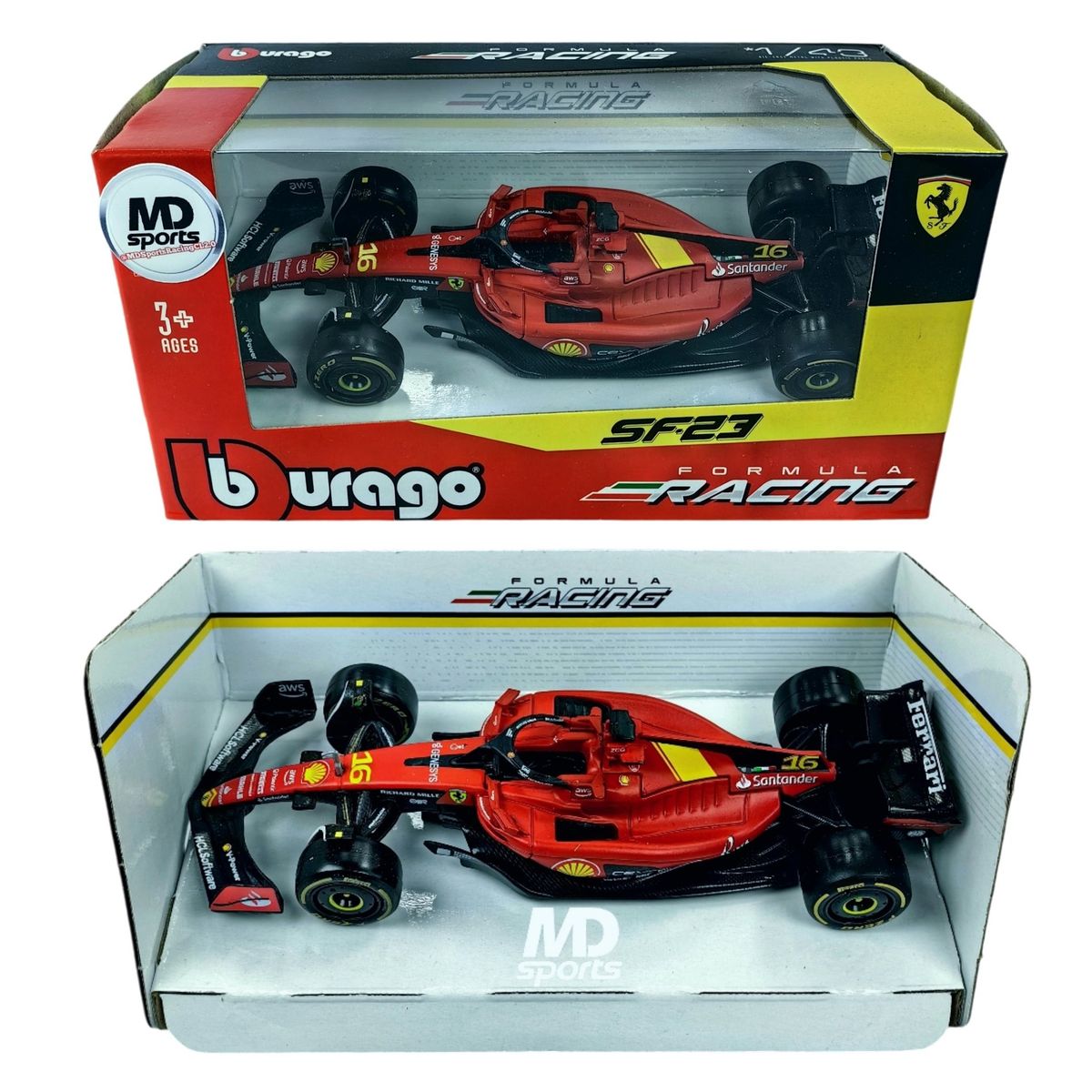 BBURAGO - Auto F1 Ferrari SF-23 Monza 2023  Leclerc Caja Normal 1:43