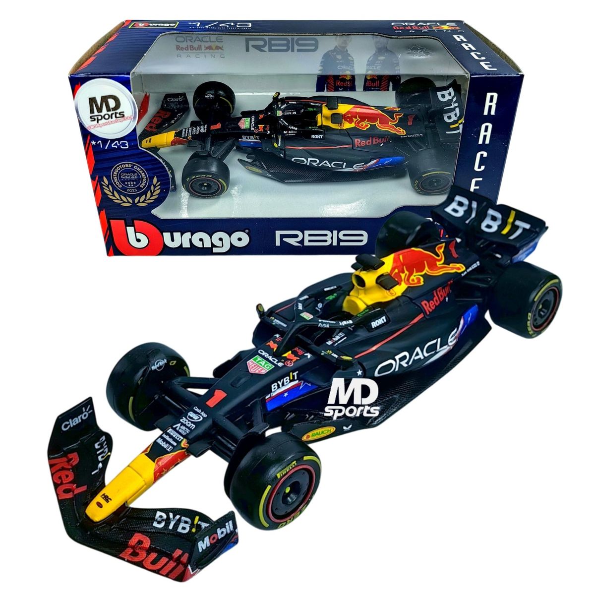 BBURAGO - Auto F1 RedBull RB19 Austin 2023 Verstappen Caja Normal 1:43