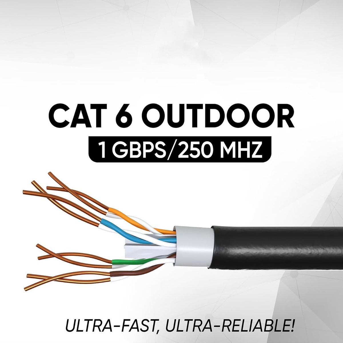 KUANGYE - Cable Utp Cat 6 Exterior 50 Metros Rj45 Ethernet Internet