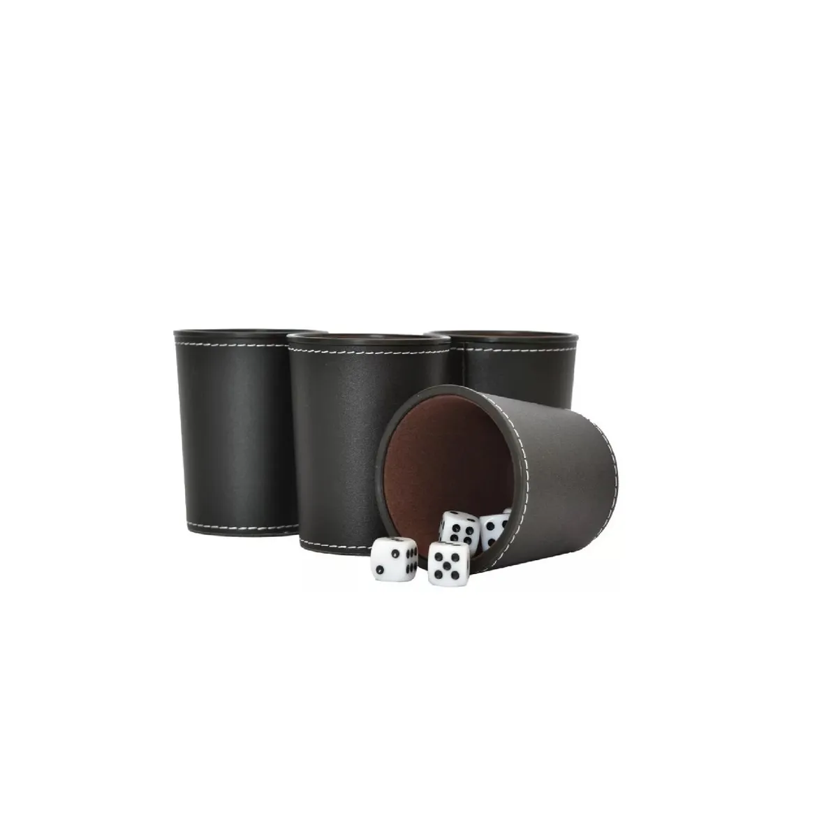 GENERICO - Juego de mesa Juego de 4 cachos de eco cuero negro