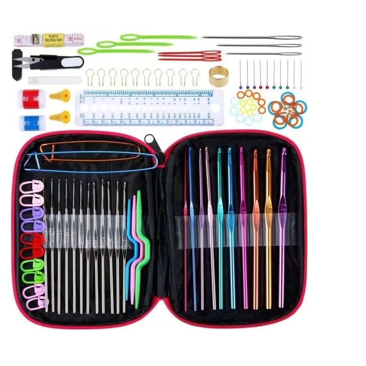 GENERICO - Crochet 100 Pcs Accesorios Ganchillo En Estuche