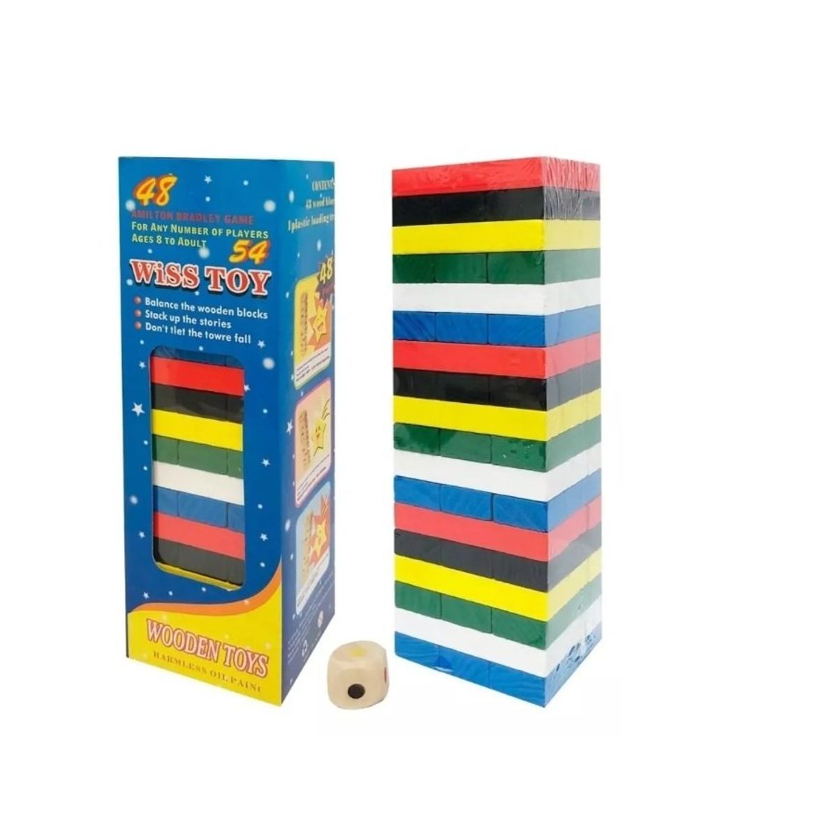 GENERICO - Jenga Juego Educativo Madera Colores O Números Yenga Mix