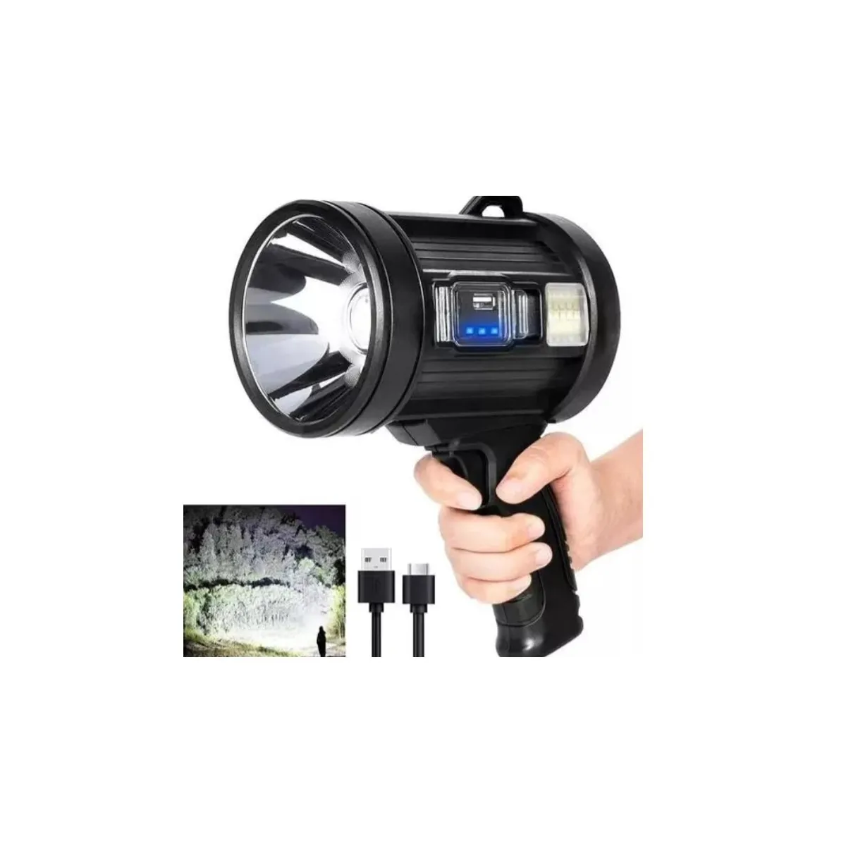 GENERICO - Foco Linterna Led Recargable 90.000 Lumenes 3 Modos Solar