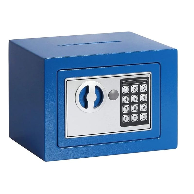 GENERICO - Caja Fuerte Caja Seguridad Digital Para Anclar A La Pared Azul