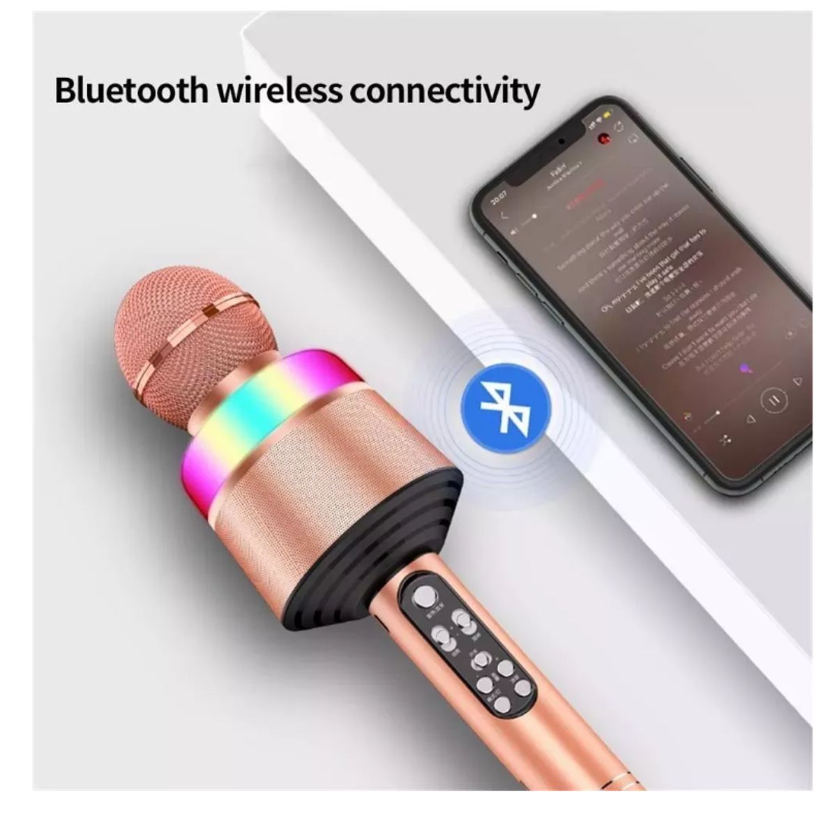 GENERICO - Kit Micrófono Inalámbrico Bluetooth Karaoke Led Ultravoice