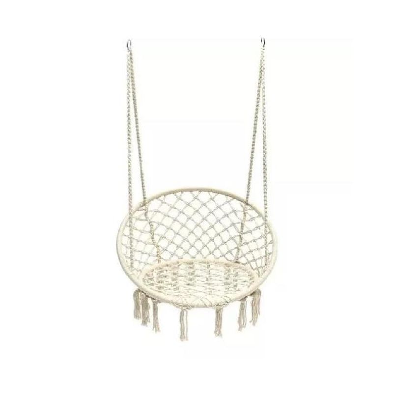 GENERICO - Silla hamaca colgante para terraza o jardín color beige