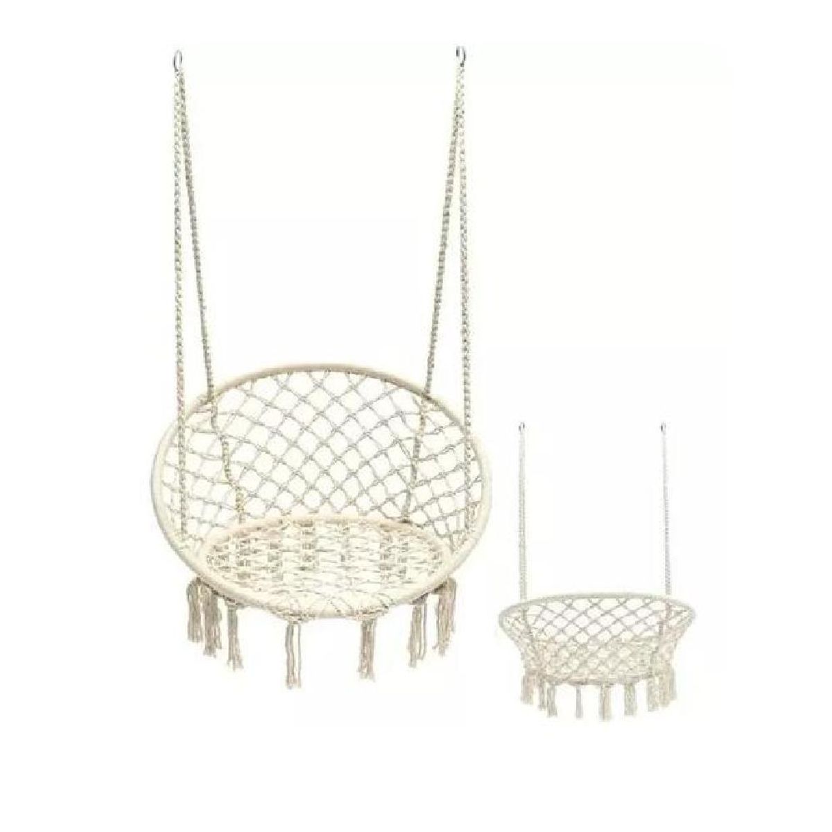 GENERICO - Silla hamaca colgante para terraza o jardín color beige