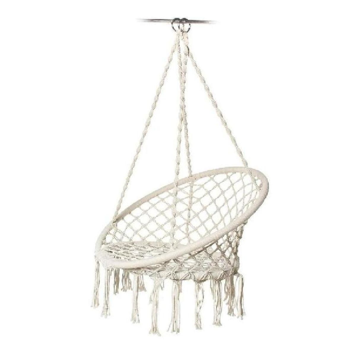 GENERICO - Silla hamaca colgante para terraza o jardín color blanco