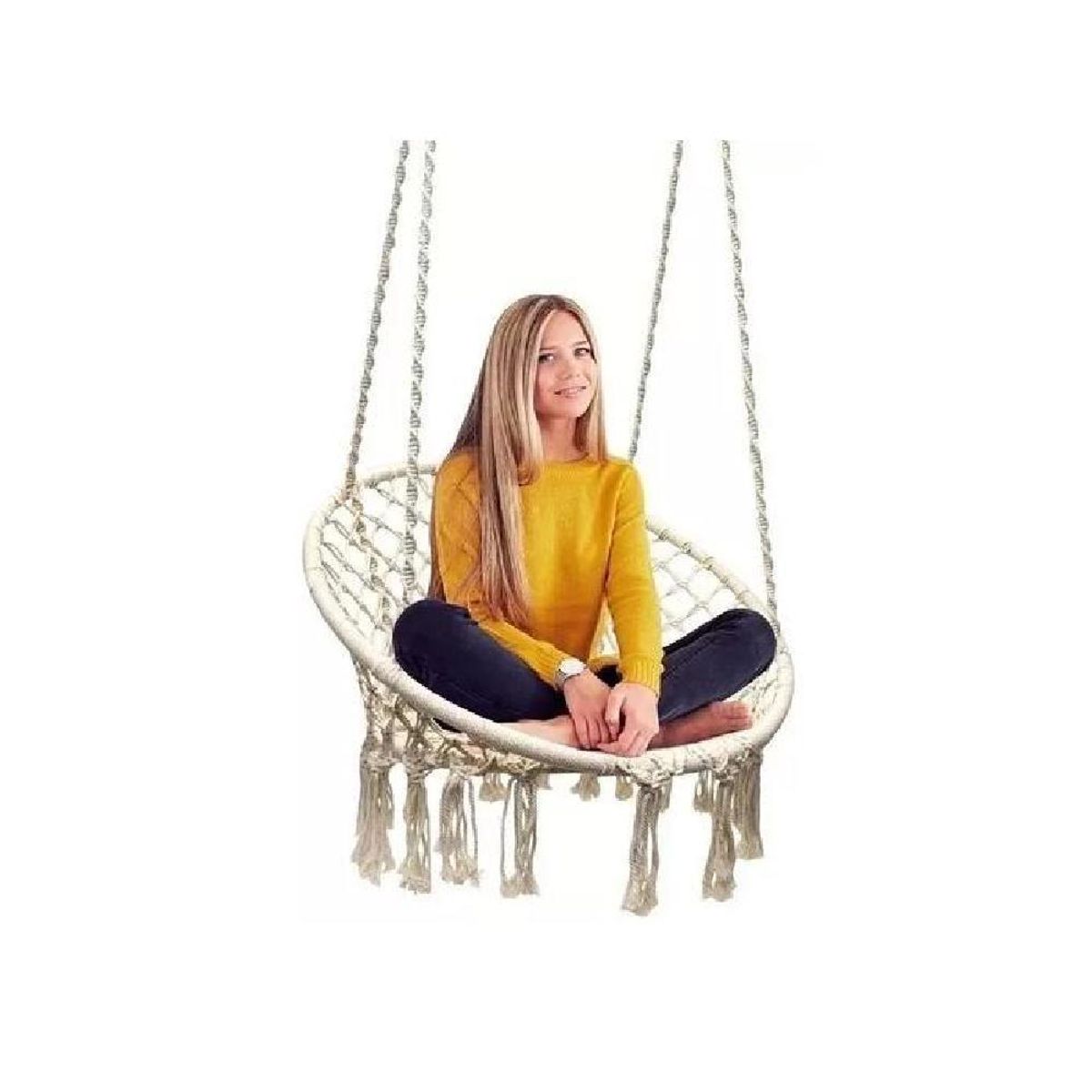 GENERICO - Silla hamaca colgante para terraza o jardín color blanco