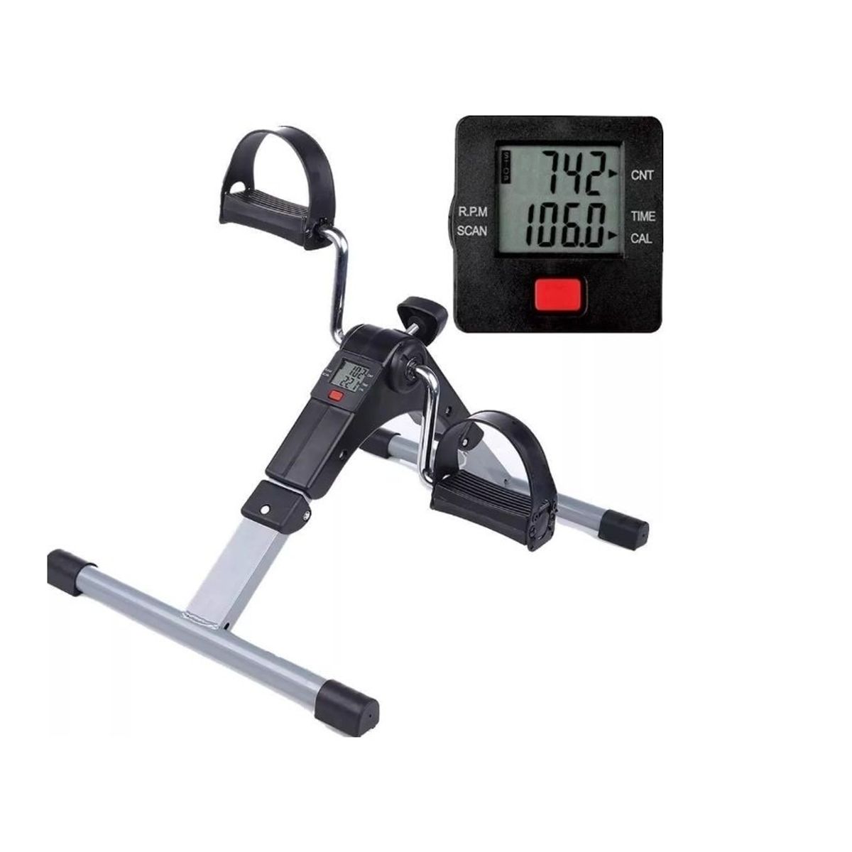 GENERICO - Pedalera Ejercitador Con Pantalla Lcd Rehabilitación Negro