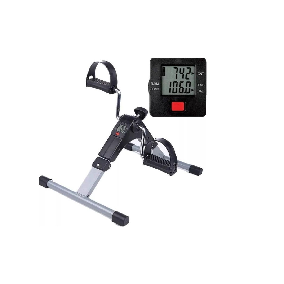 GENERICO - Pedalera Ejercitador Con Pantalla Lcd Rehabilitación Negro