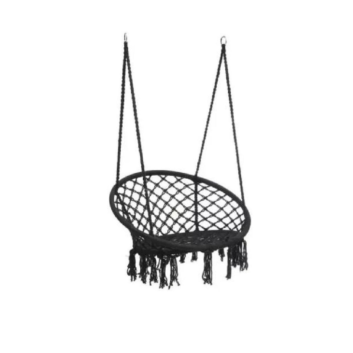 GENERICO - Silla hamaca colgante para terraza o jardín color negro