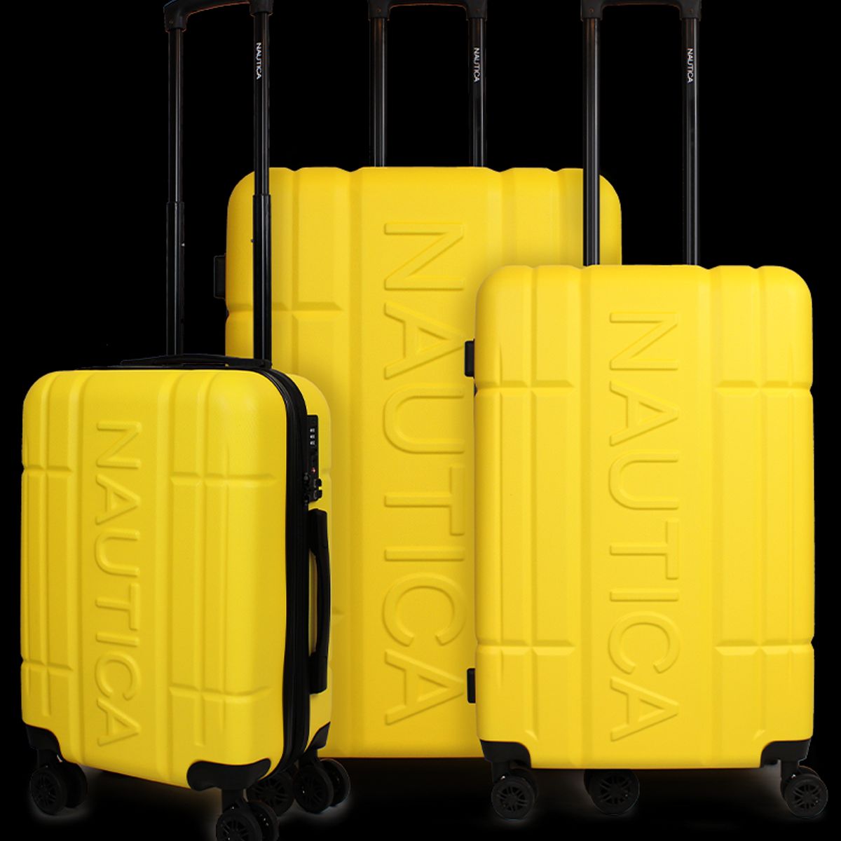 NAUTICA - Set de 3 maletas Amsterdam S+M+L amarillas Nautica