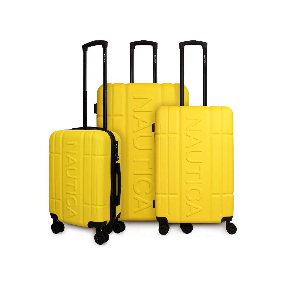 NAUTICA - Set de 3 maletas Amsterdam S+M+L amarillas Nautica