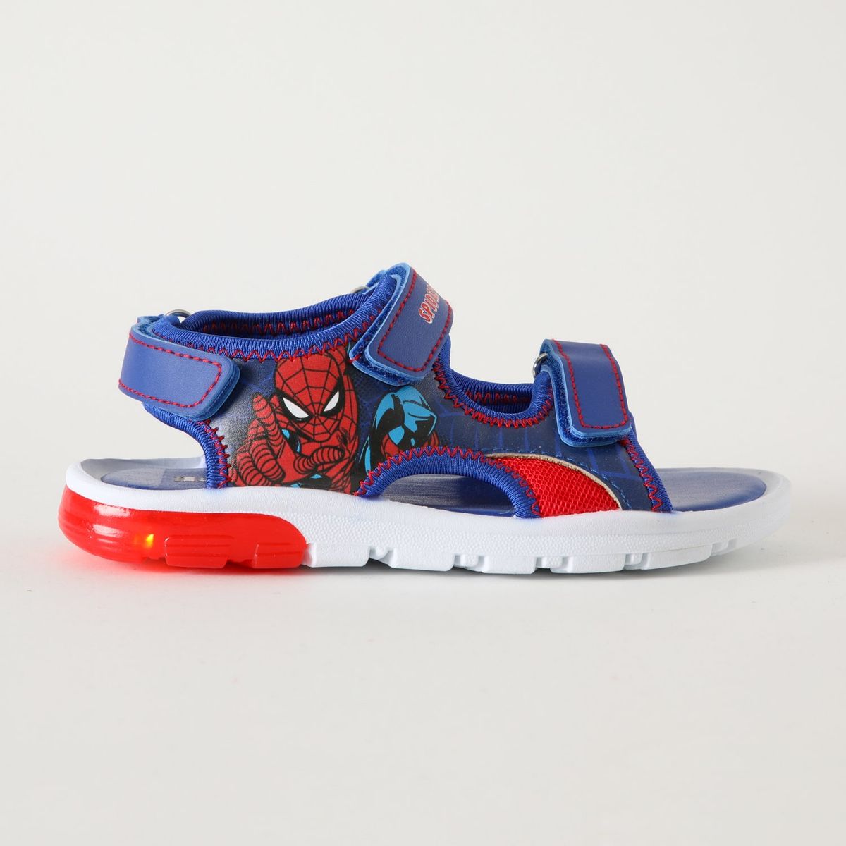 MARVEL - Sandalia Con Luces Niño Mirando Spiderman Azul Marvel