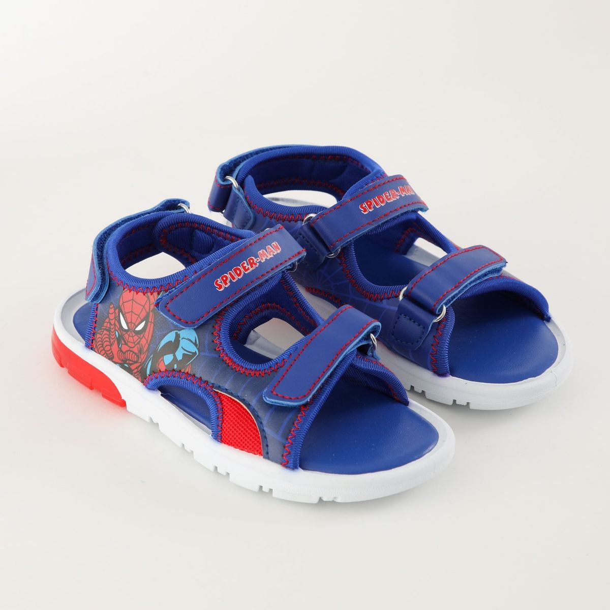 MARVEL - Sandalia Con Luces Niño Mirando Spiderman Azul Marvel