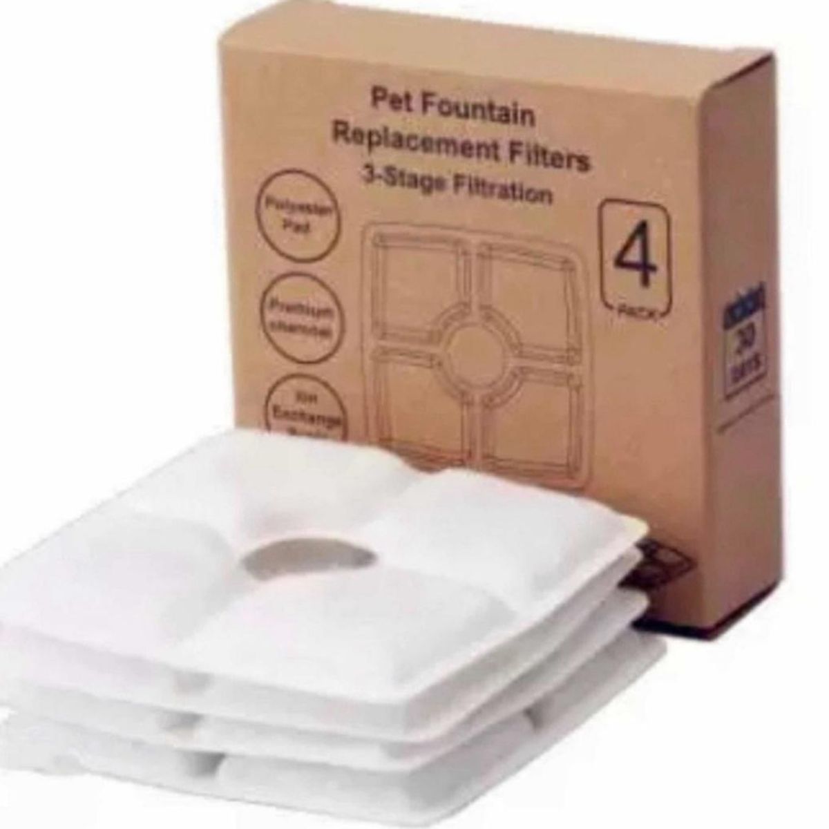 GENERICO - Filtros Bebederos Fuente De Agua Para Mascotas Pack 4und
