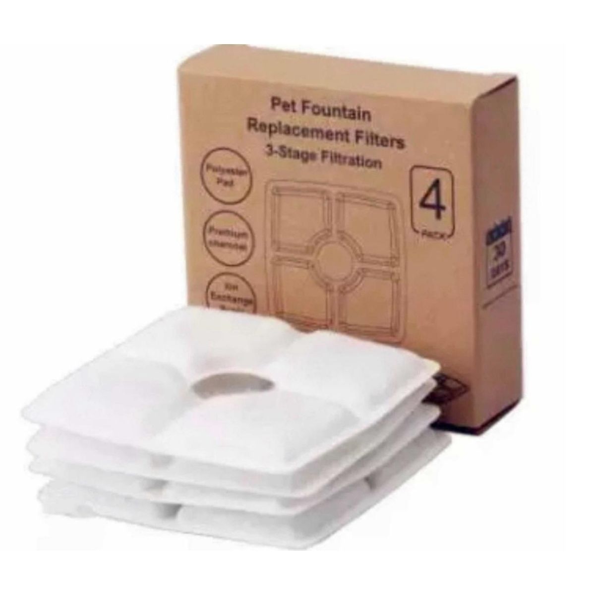 GENERICO - Filtros Bebederos Fuente De Agua Para Mascotas Pack 4und
