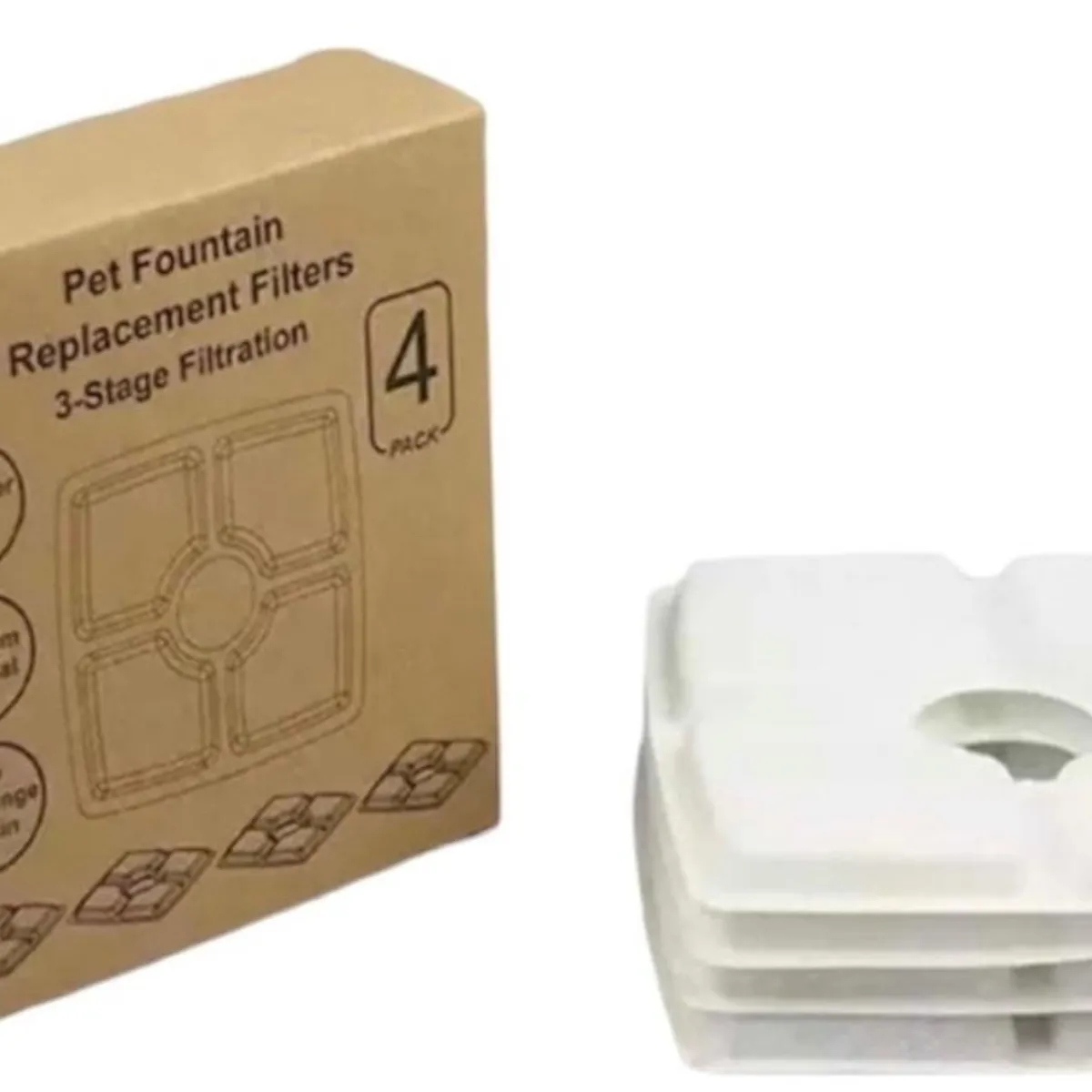 GENERICO - Filtros Bebederos Fuente De Agua Para Mascotas Pack 4und