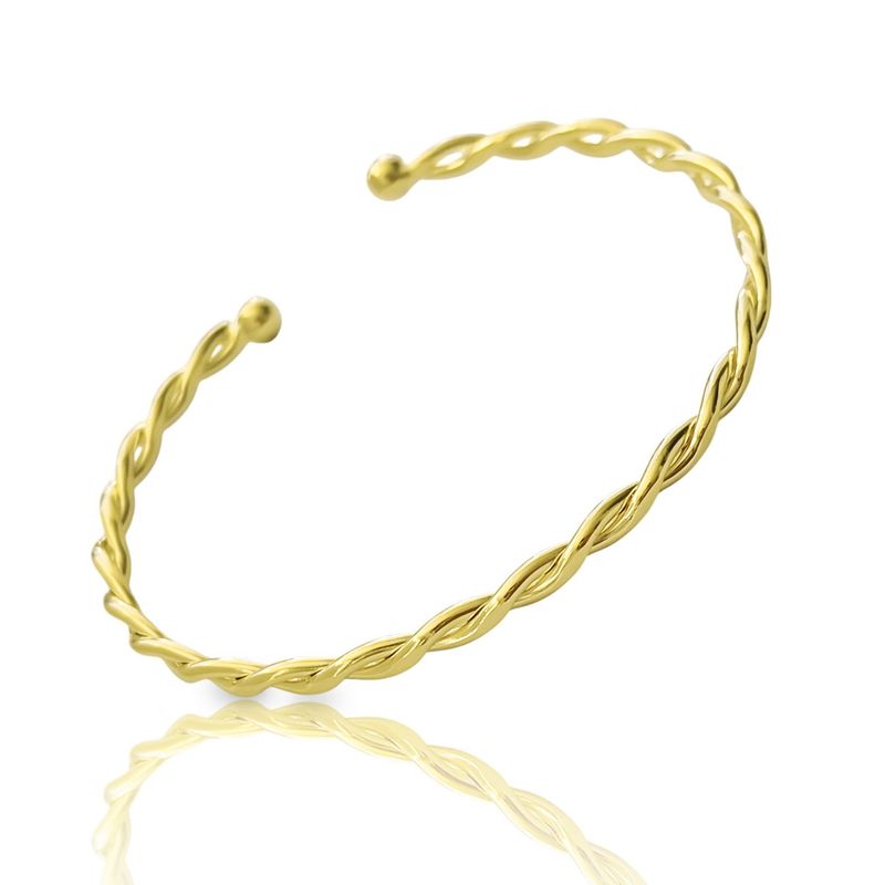 ANDREA COGGIOLA JOYAS - Pulsera Esclava Manuela Torcida Enchapado Oro 18K