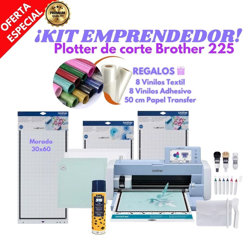 BROTHER - Plotter de corte Scan 225 Brother + tapete morado 30x60 + Spray 505