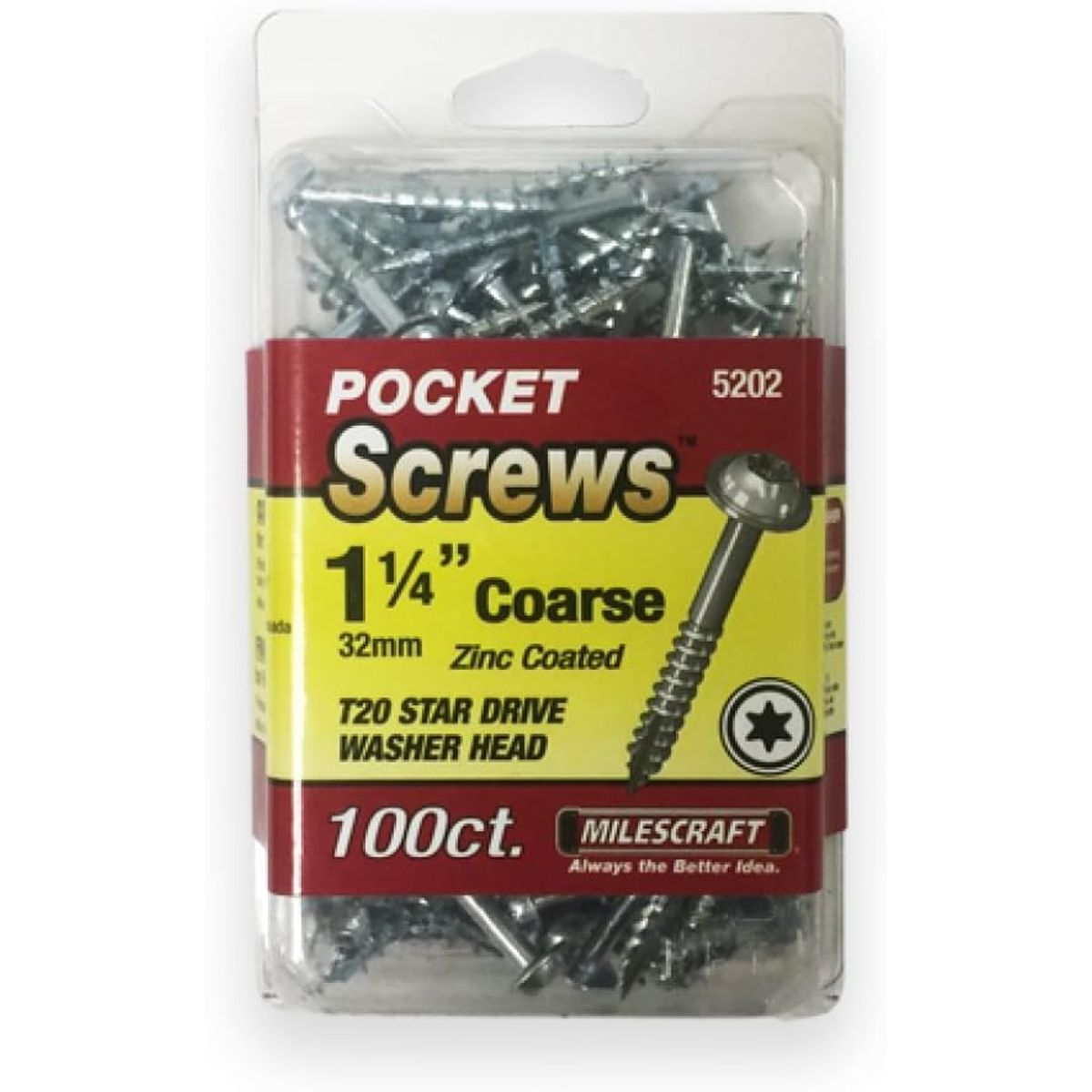 MILESCRAFT - Tornillo De Zinc Hilo Grueso 1-14″ T20 100und Milescraft.