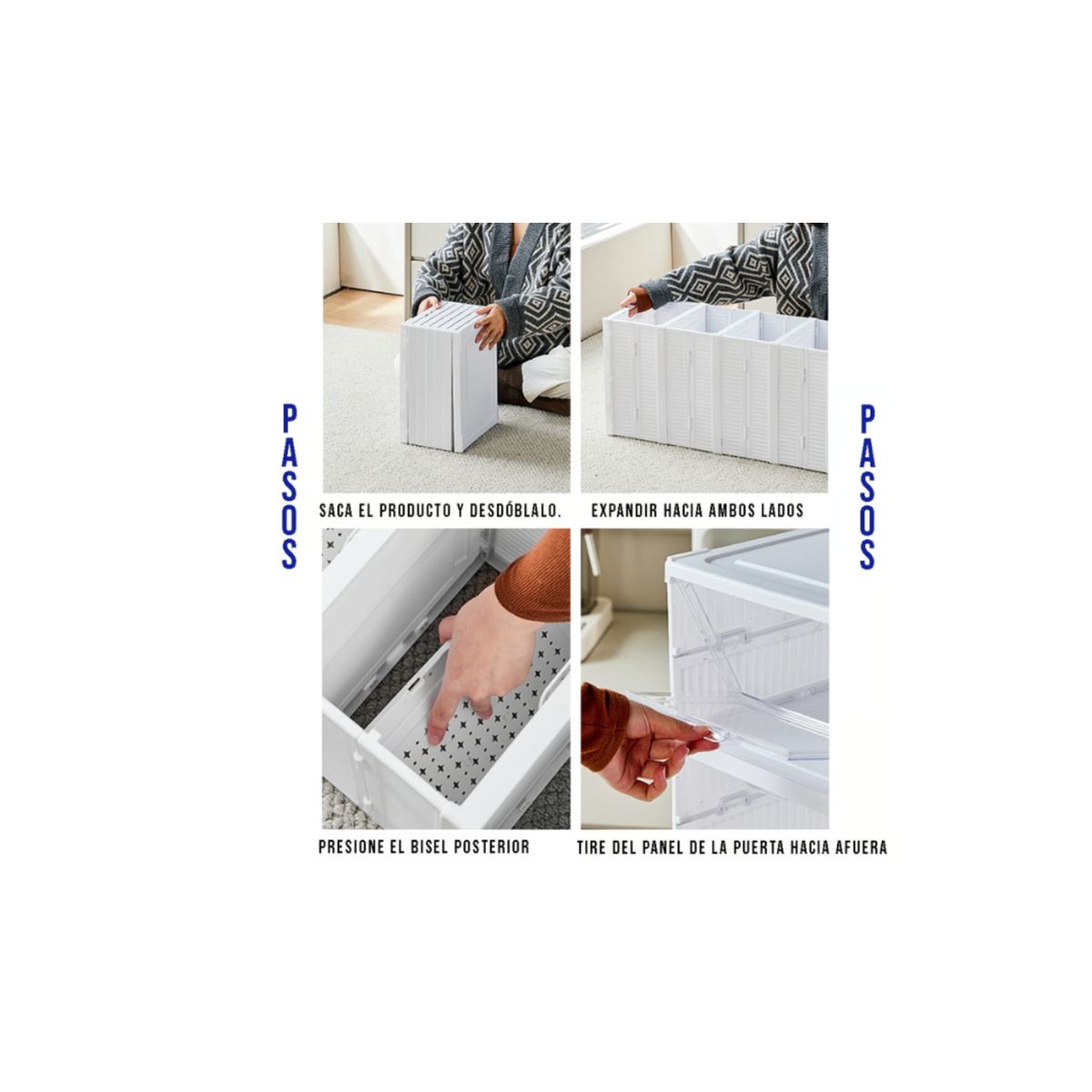 GENERICO - Zapatera Plegable 6 Niveles Una Pieza Firme Sin Instalación Blanco