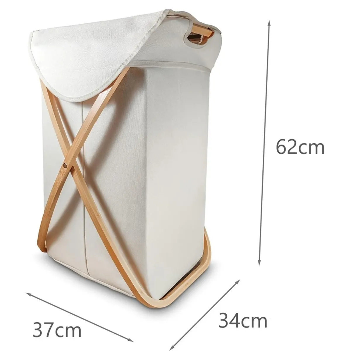 WAKESHOME - Canasto Ropa Sucia Plegable De Bambú