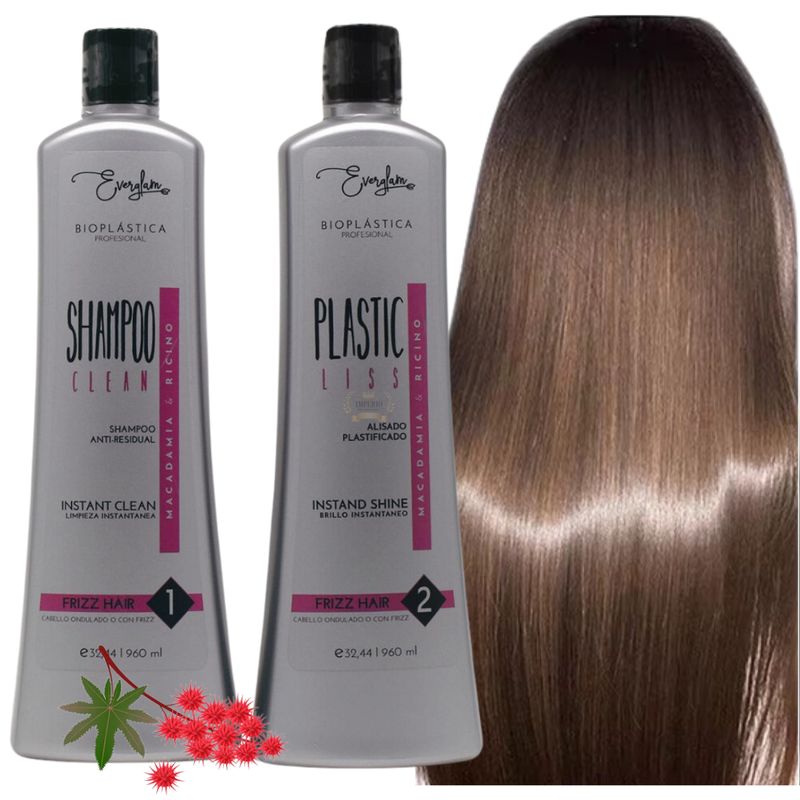 GENERICO - Alisante Plastificado 2pasos 960ml Cabello Frizz O Ondulado