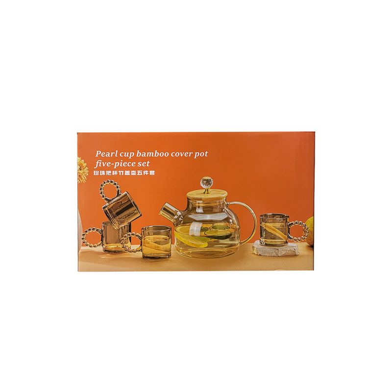 GENERICO - Tetera Infusora Set + 4 Tazas Te 110 Ml