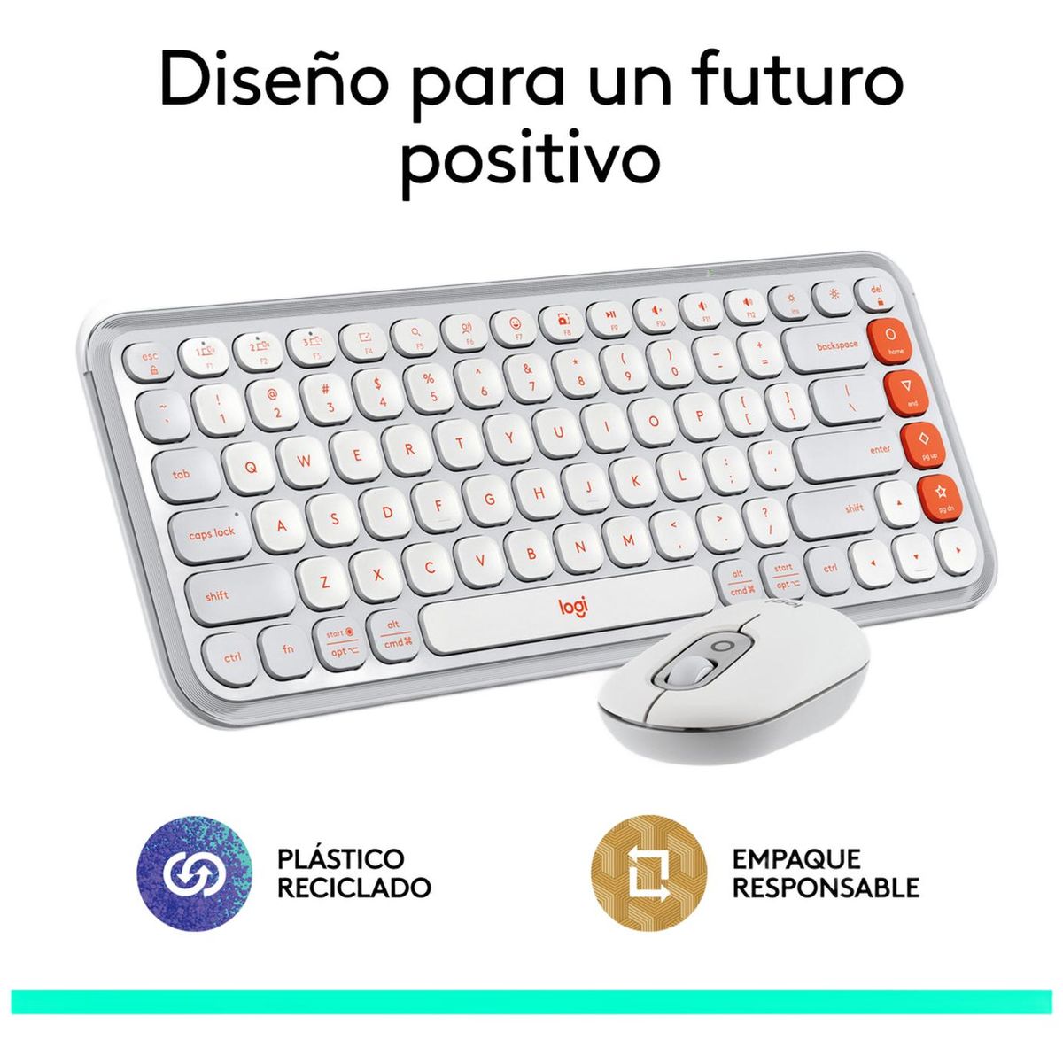 LOGITECH - Kit Teclado Y Mouse Logitech Pop Icon Español Blanco 2024