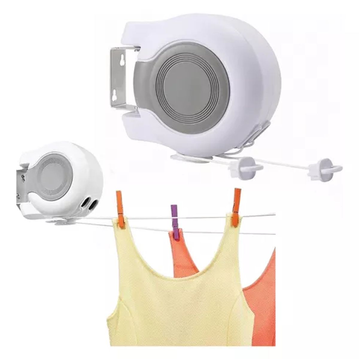 GENERICO - Tendedero Retractil Colgador Ropa De Pared