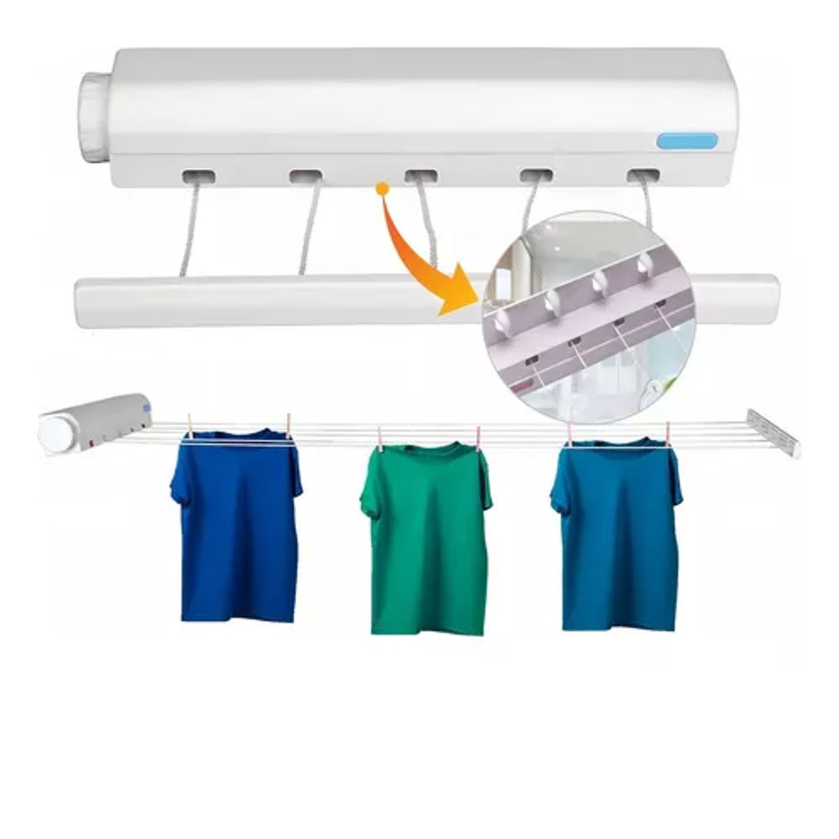 GENERICO - Tendedero Retractil Secador De Ropa Colgador Retractil Pared