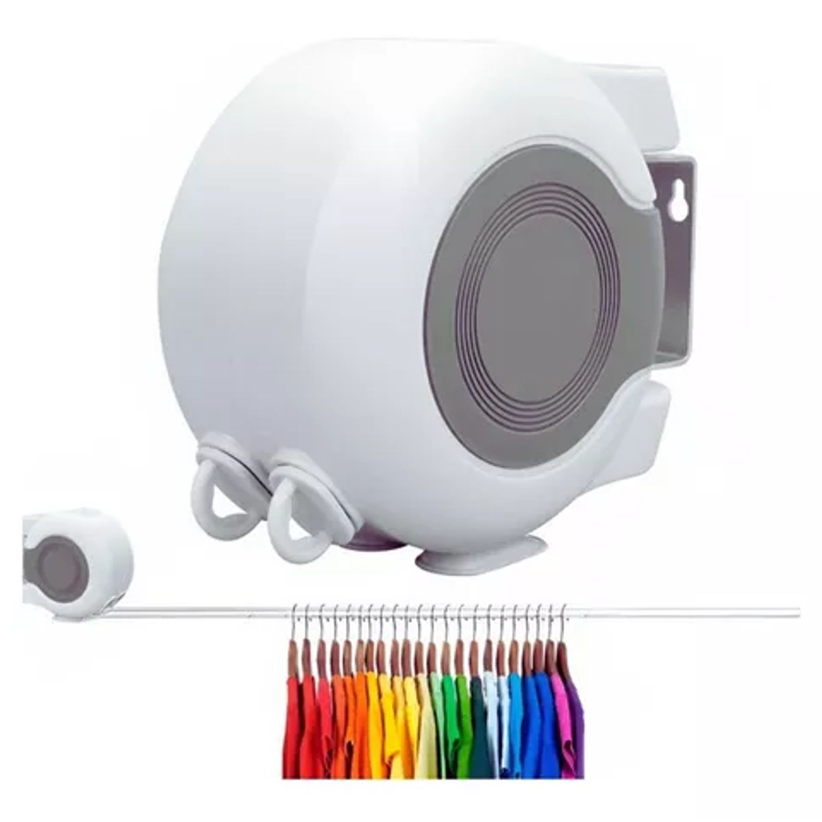 GENERICO - Tendedero Retractil Colgador Ropa Pared Doble Linea