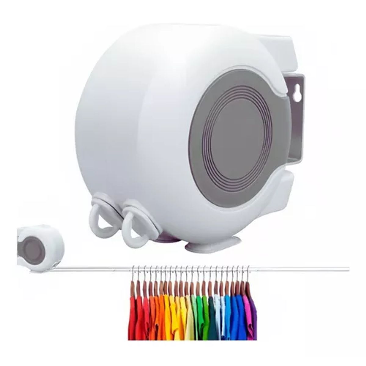 GENERICO - Tendedero Retractil Colgador Ropa Pared Doble Linea