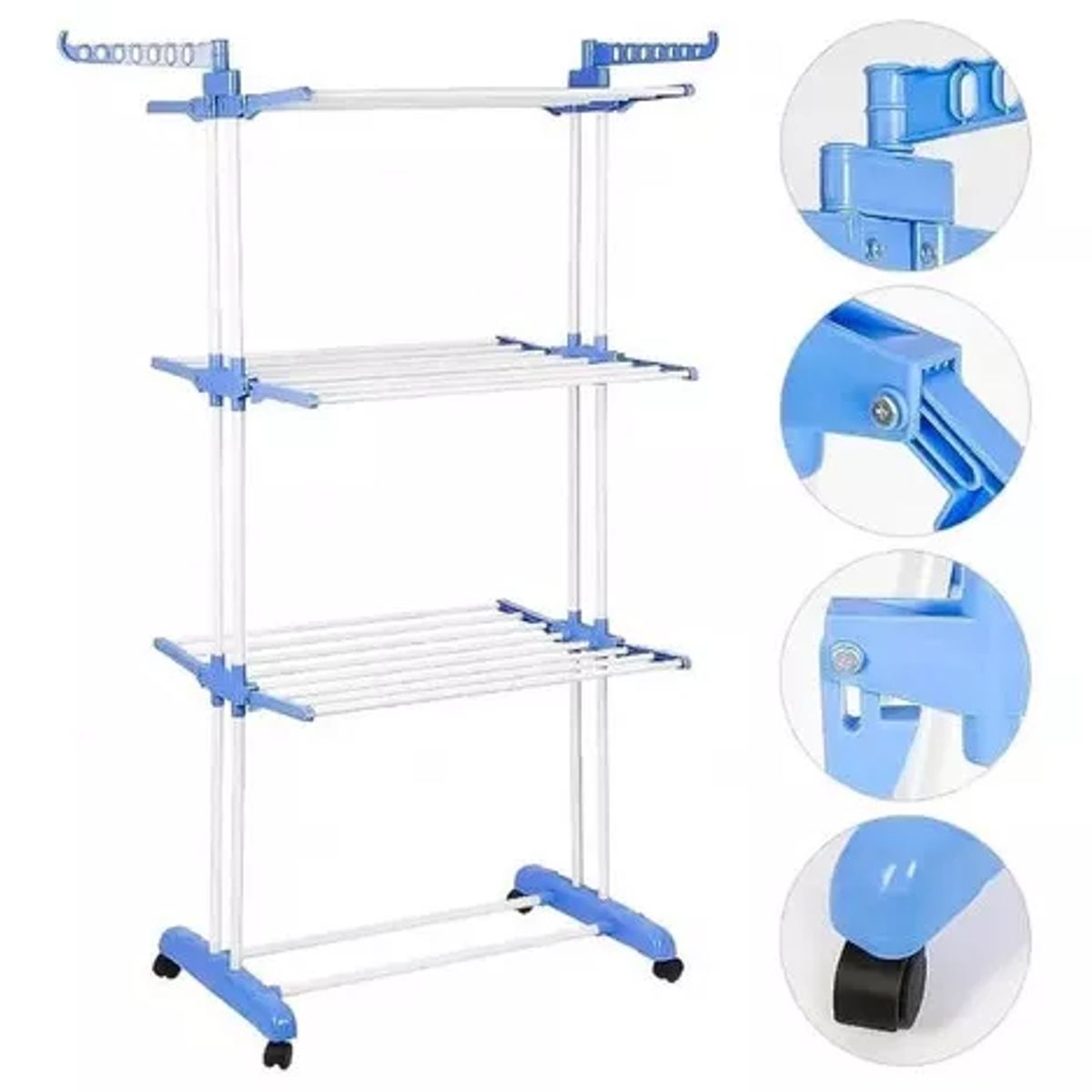 GENERICO - Tendedero Organizador Colgador Ropa Plegable 3 Niveles