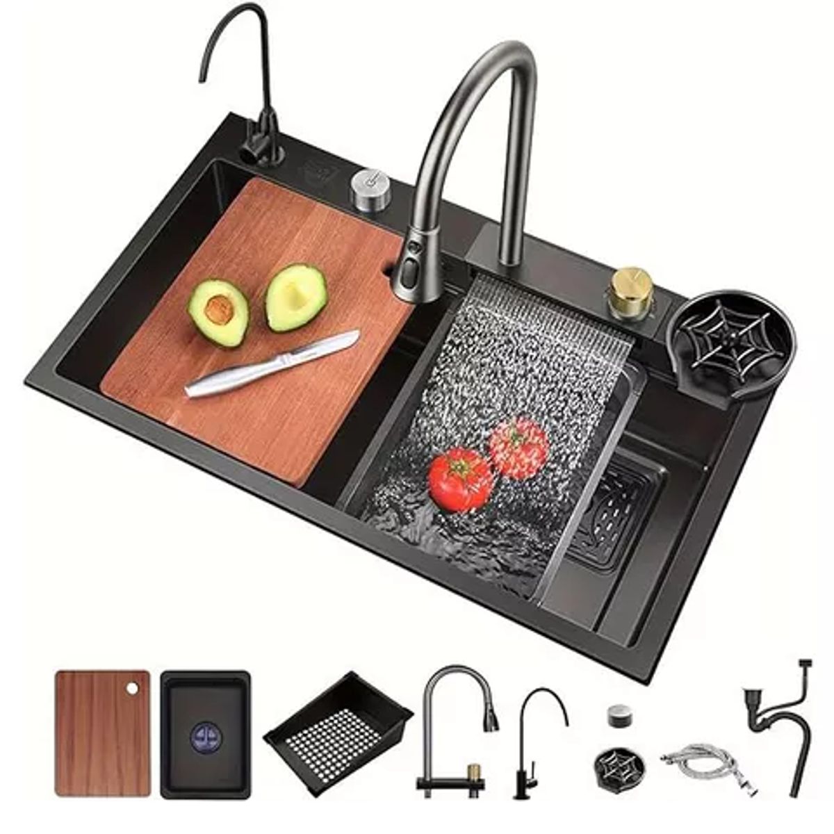 GENERICO - Lavaplatos Fregadero De Cocina Con Grifo Extraible Fregadero