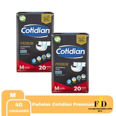 COTIDIAN - Pañales de Adulto Premium M 2pqts x 20uds 40 pañales