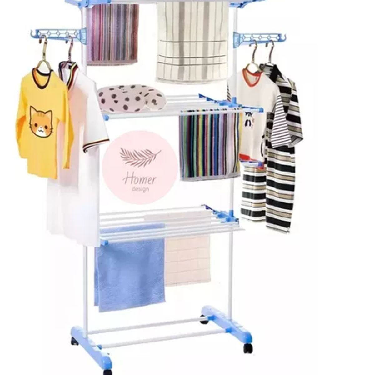 GENERICO - Tendedero Ropa Colgador Pechero Plegable 3 Niveles